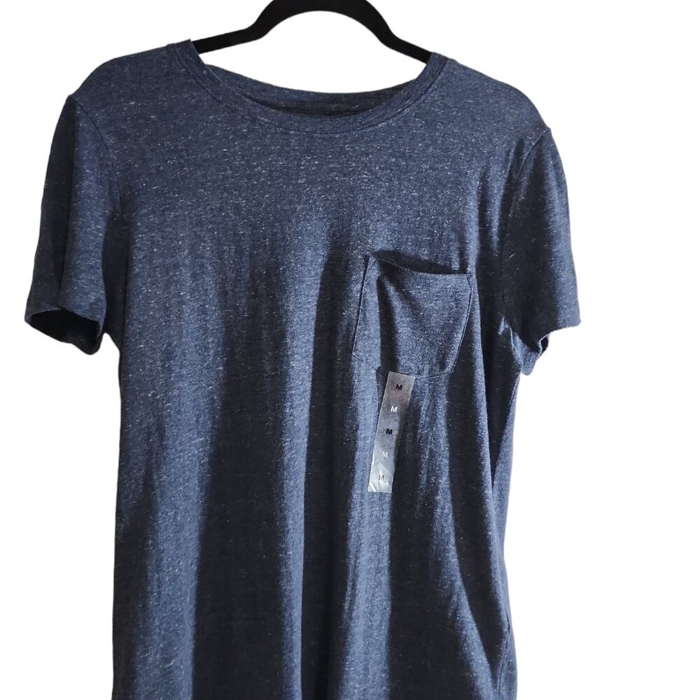 Women’s Style & Co. Medium Baltic Blue with white specks,  Short Sleeve,…